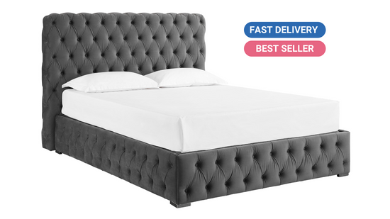 All Buttoned Lift Up Ottoman Bed