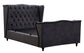 Elegant Studded Headboard Lift Up Ottoman Bed