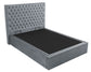 Flat Buttoned Headboard Lift Up Ottoman Bed
