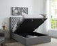 Flat Buttoned Headboard Lift Up Ottoman Bed