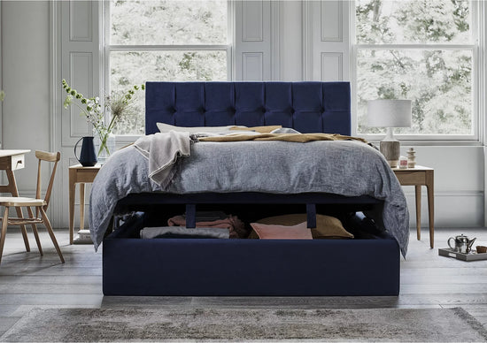 Contemporary Headboard Lift Up Ottoman Bed