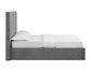 Flat Buttoned Headboard Lift Up Ottoman Bed